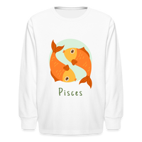 Thumbnail for Kids' Astro Toon Pisces Long Sleeve T-Shirt - white