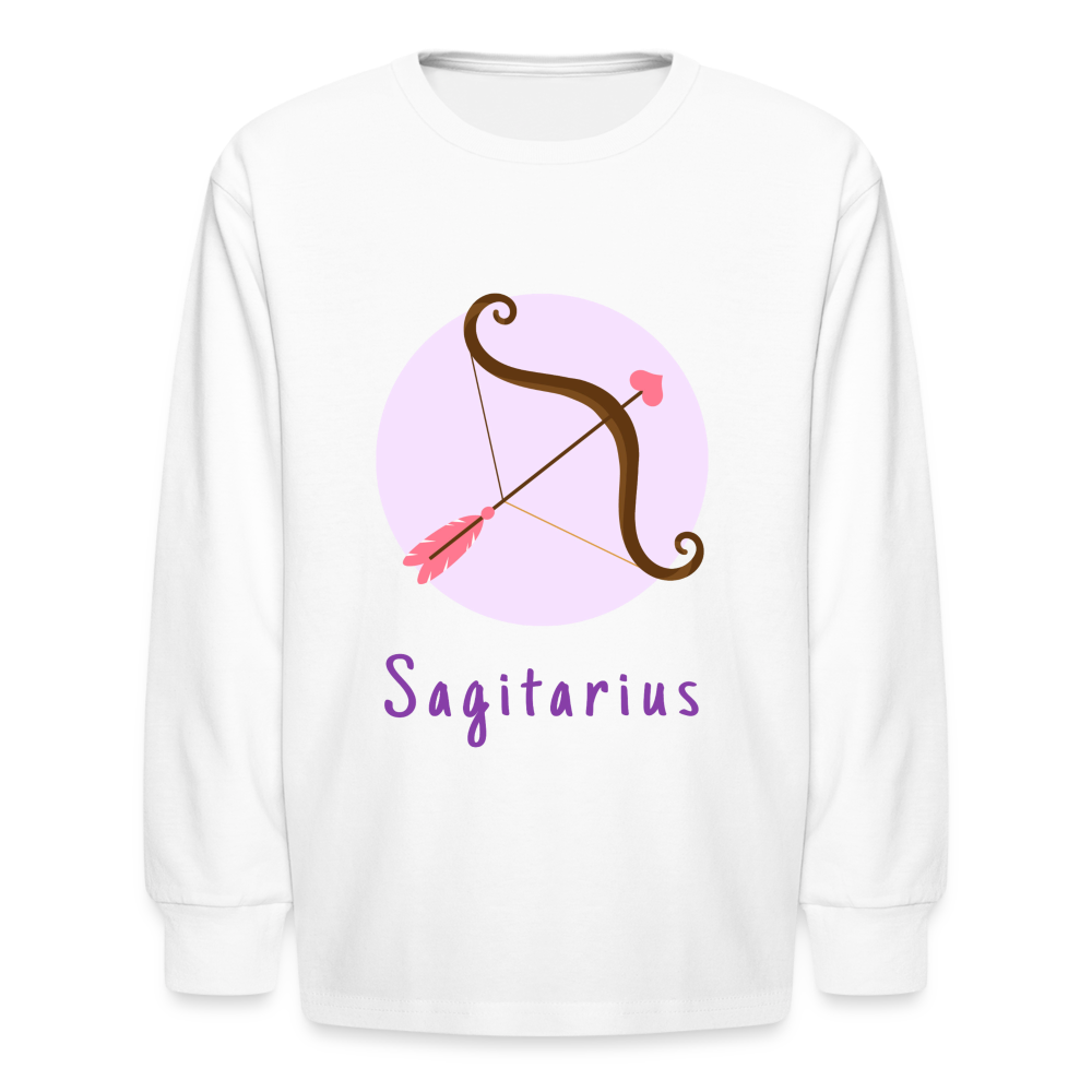 Kids' Astro Toon Sagittarius Long Sleeve T-Shirt - white