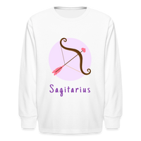 Thumbnail for Kids' Astro Toon Sagittarius Long Sleeve T-Shirt - white