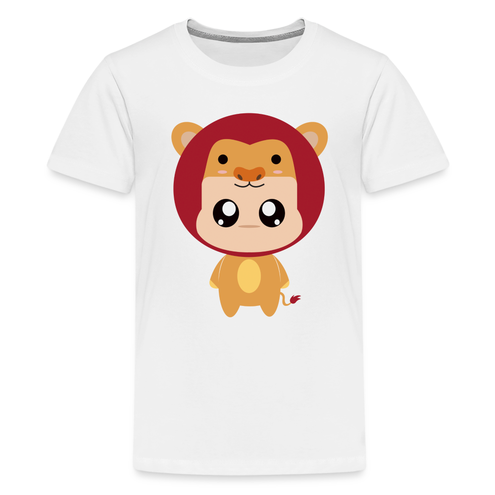 Kids' Bobbly Leo Premium T-Shirt - white