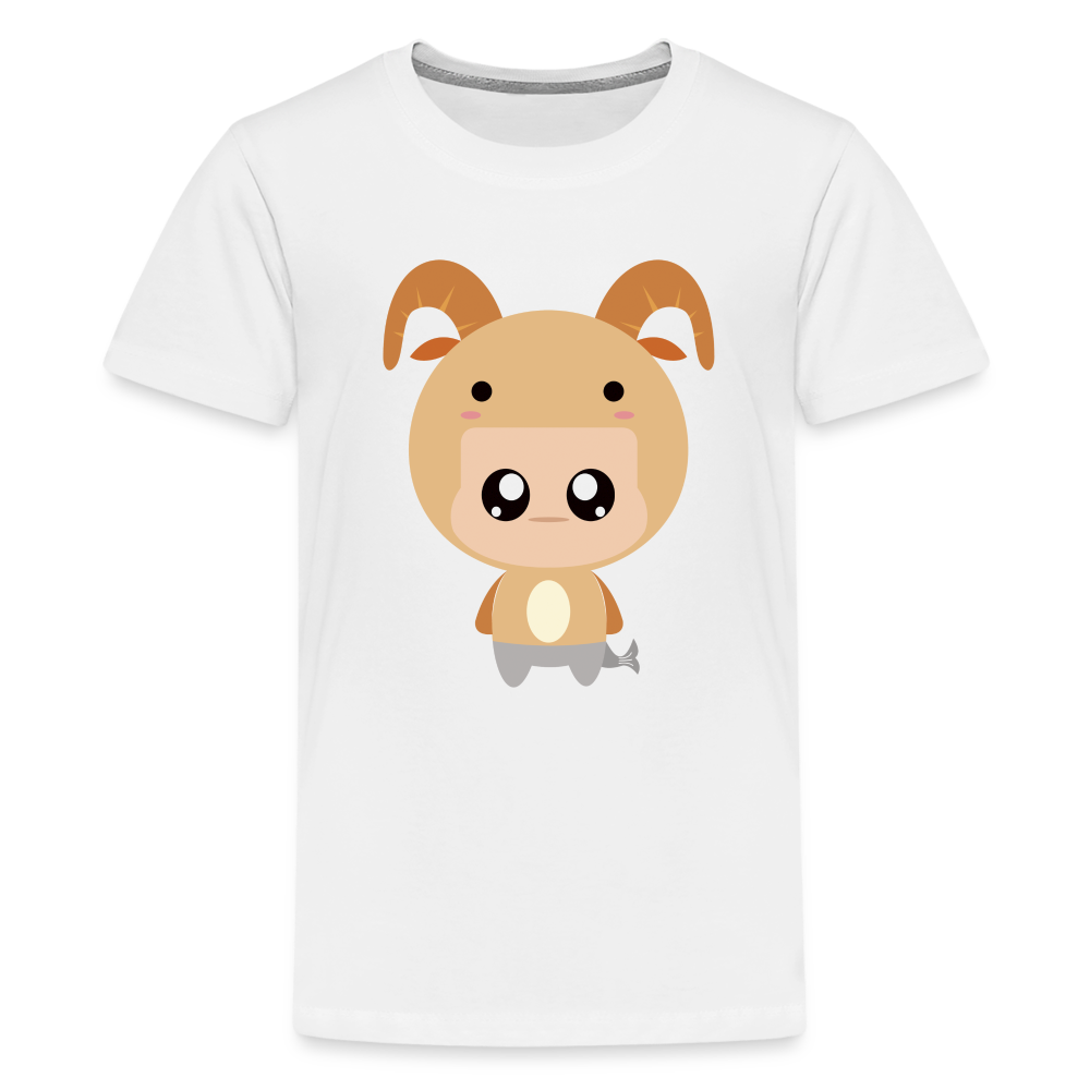 Kids' Bobbly Capricorn Premium T-Shirt - white