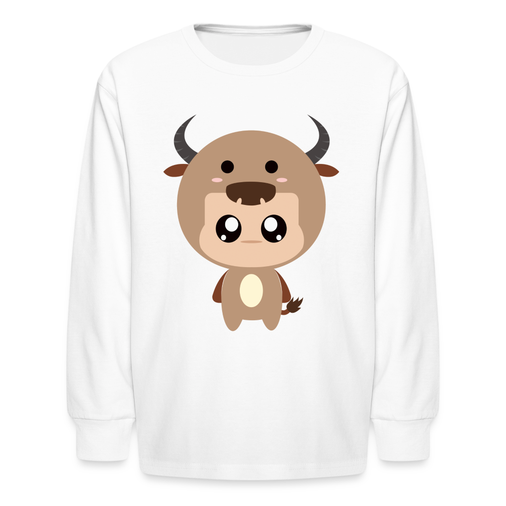 Kids' Bobbly Taurus Long Sleeve T-Shirt - white