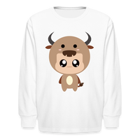 Thumbnail for Kids' Bobbly Taurus Long Sleeve T-Shirt - white