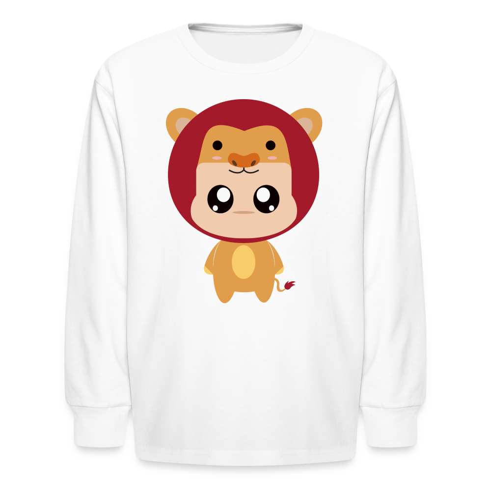 Kids' Bobbly Leo Long Sleeve T-Shirt - white