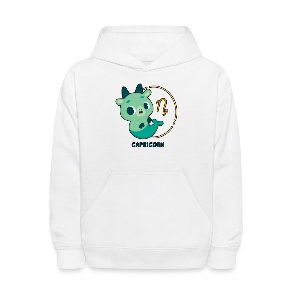 Kids' Cartoony Capricorn Hoodie - white