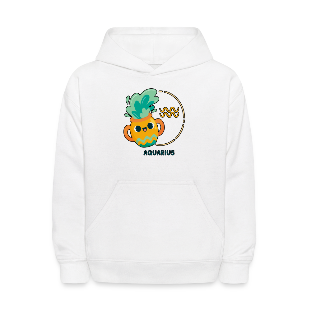 Kids' Cartoony Aquarius Hoodie - white