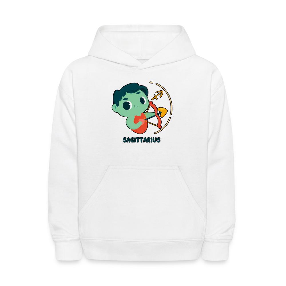 Kids' Cartoony Sagittarius Hoodie - white