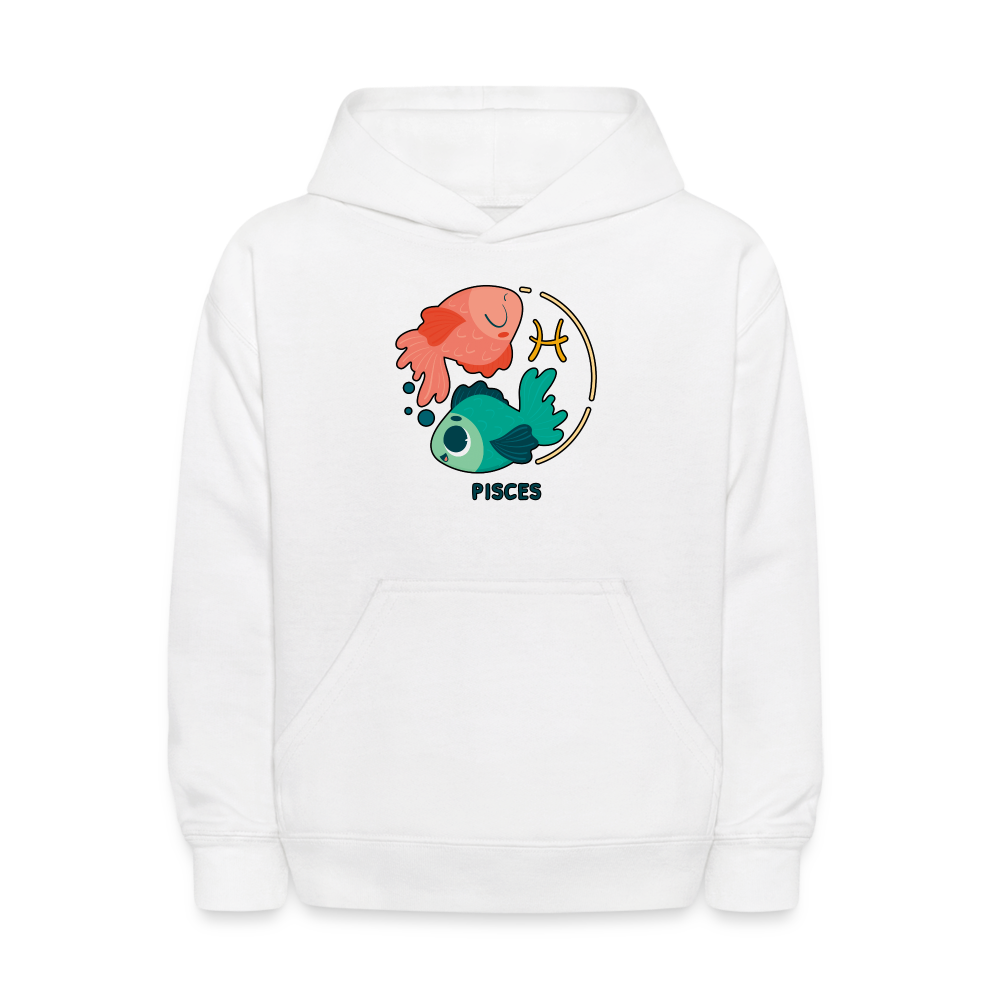 Kids' Cartoony Pisces Hoodie - white