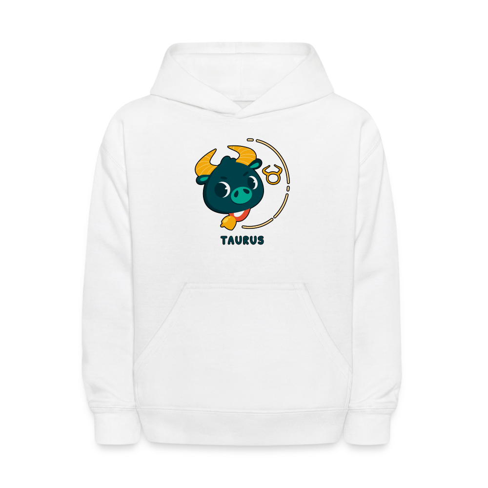 Kids' Cartoony Taurus Hoodie - white