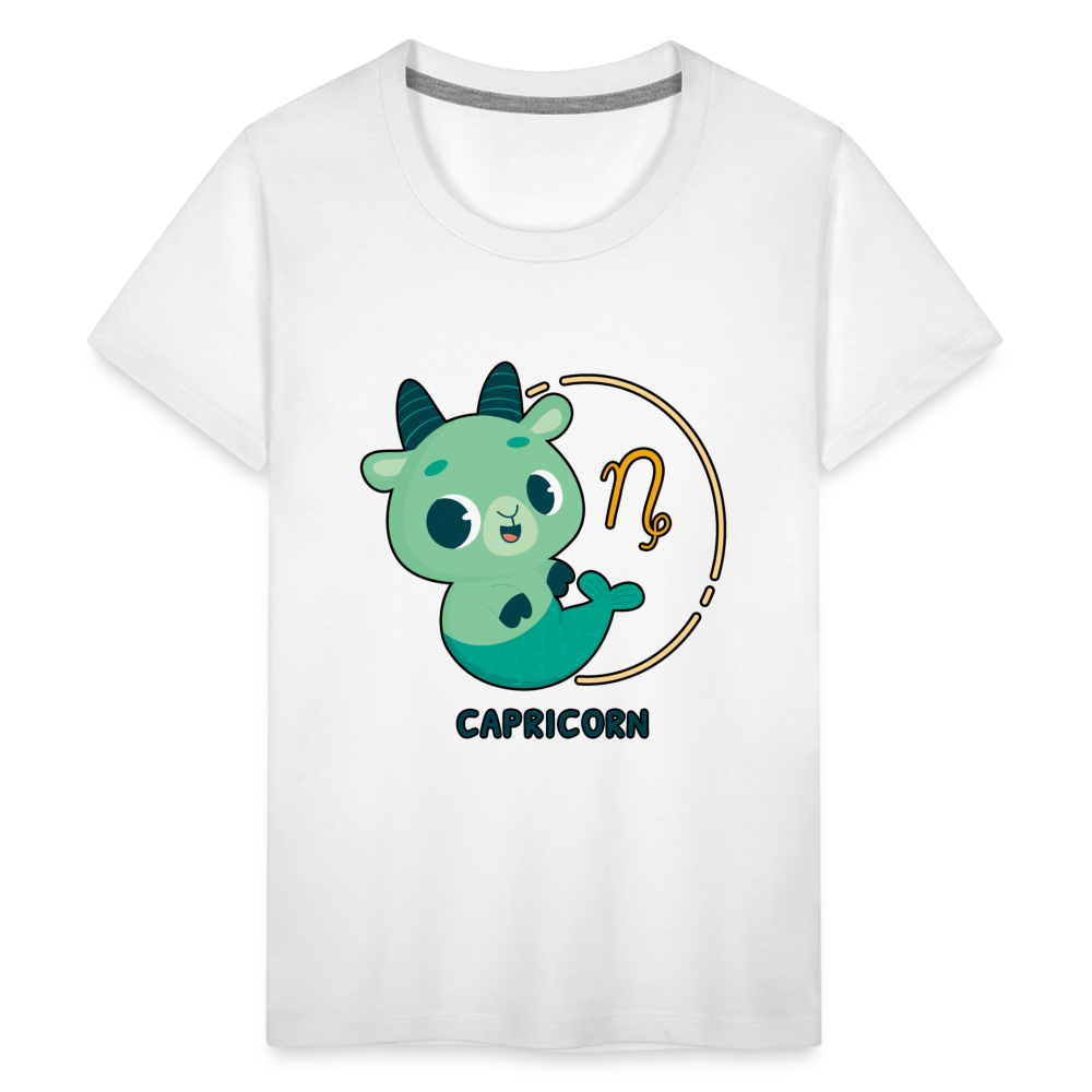 Kids' Cartoony Capricorn Premium T-Shirt - white