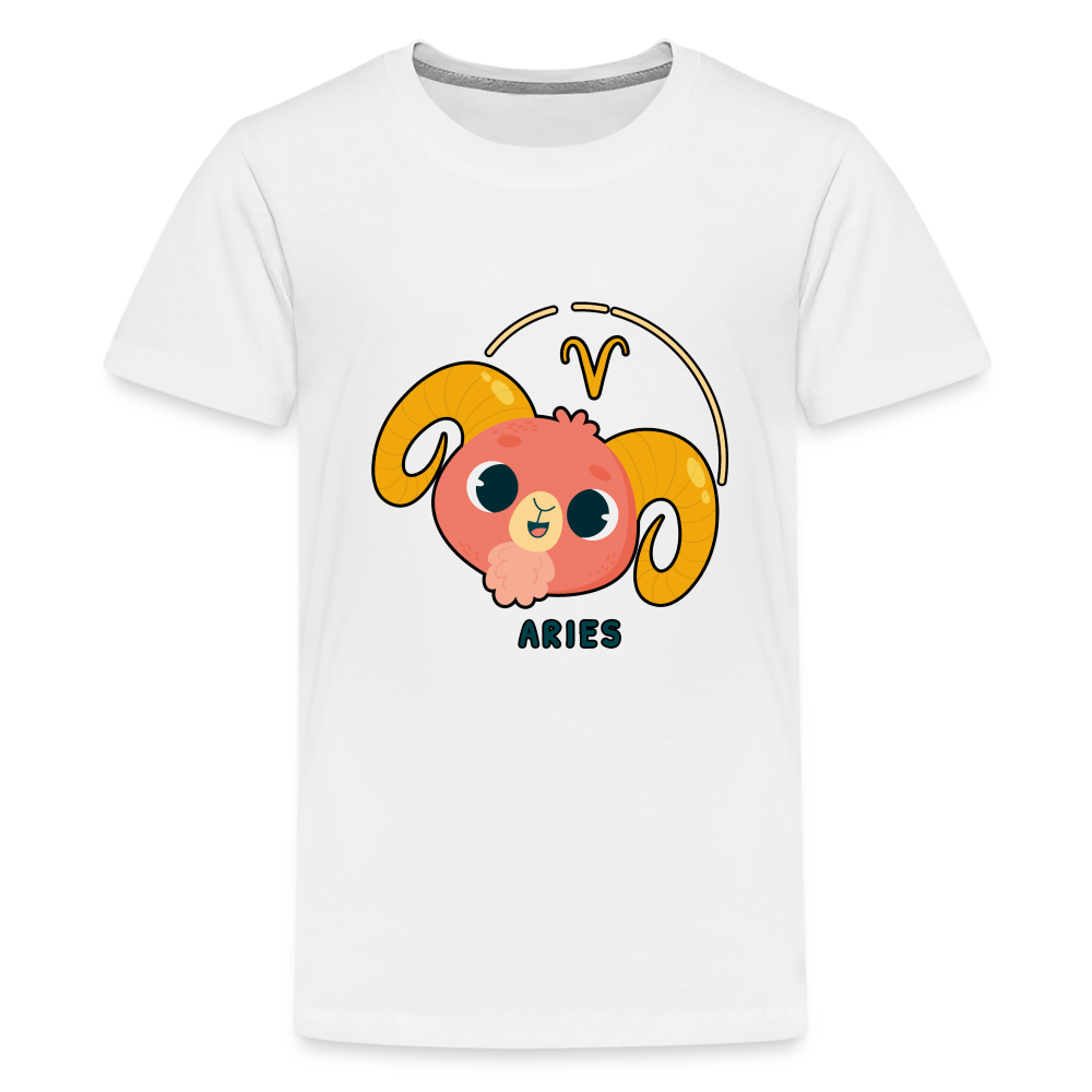 Kids' Cartoony Aries Premium T-Shirt - white