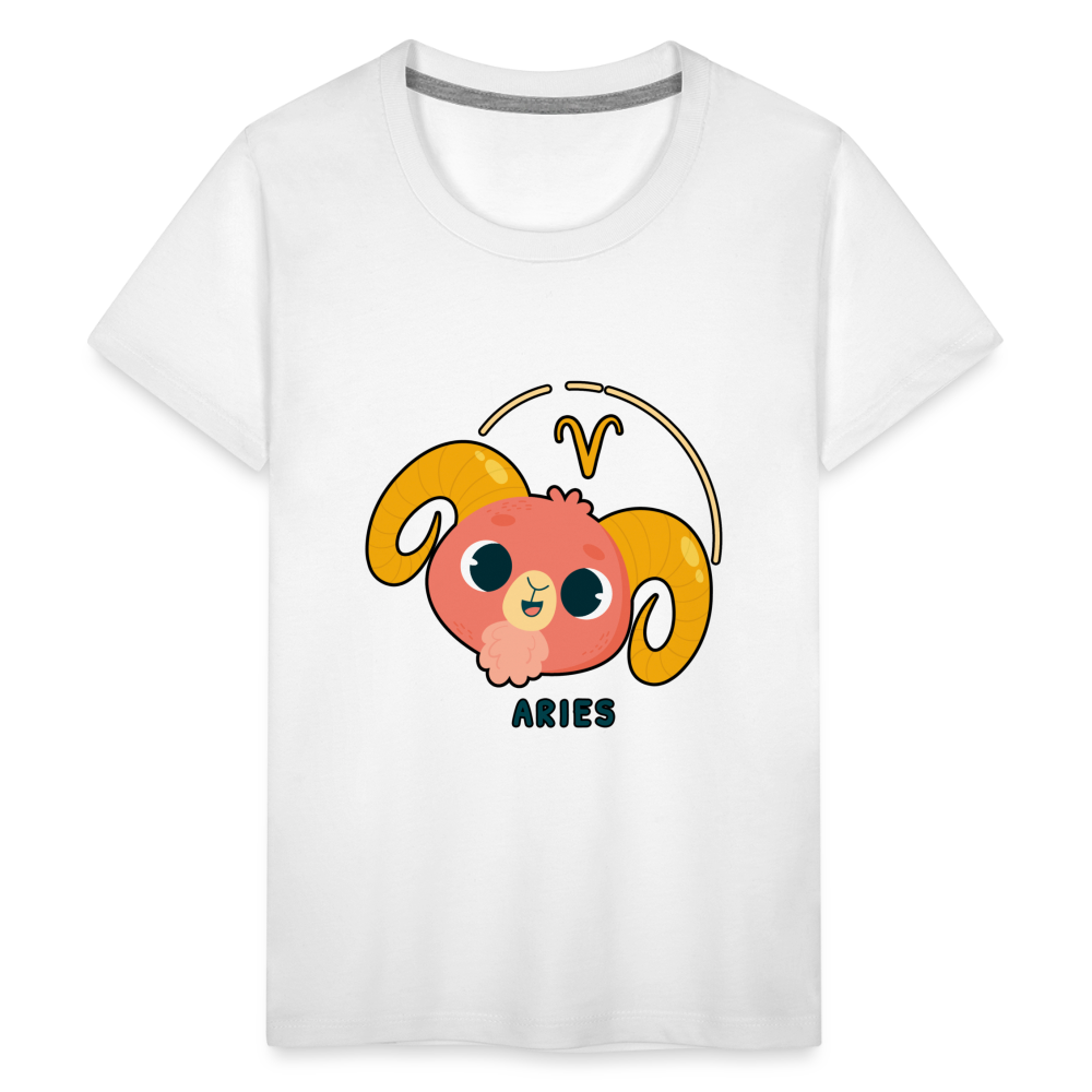 Kids' Cartoony Aries Premium T-Shirt - white