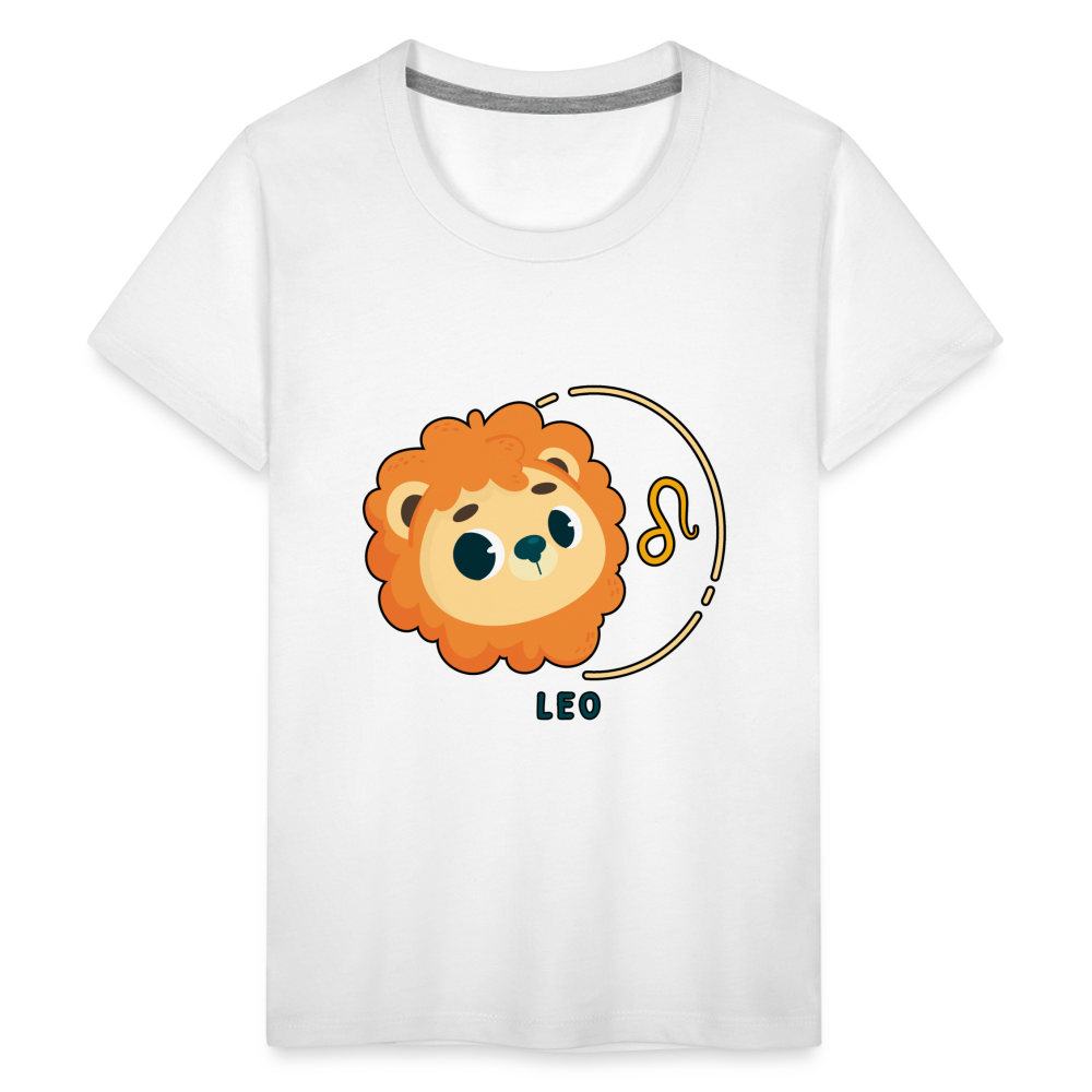 Kids' Cartoony Leo Premium T-Shirt - white