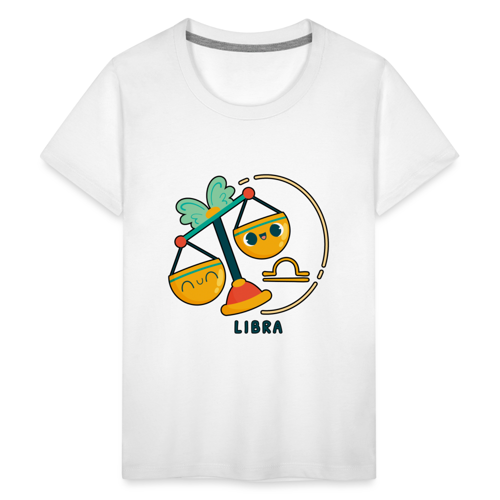 Kids' Cartoony Libra Premium T-Shirt - white