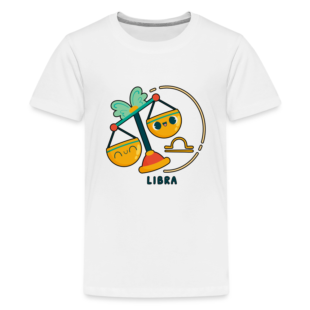 Kids' Cartoony Libra Premium T-Shirt - white