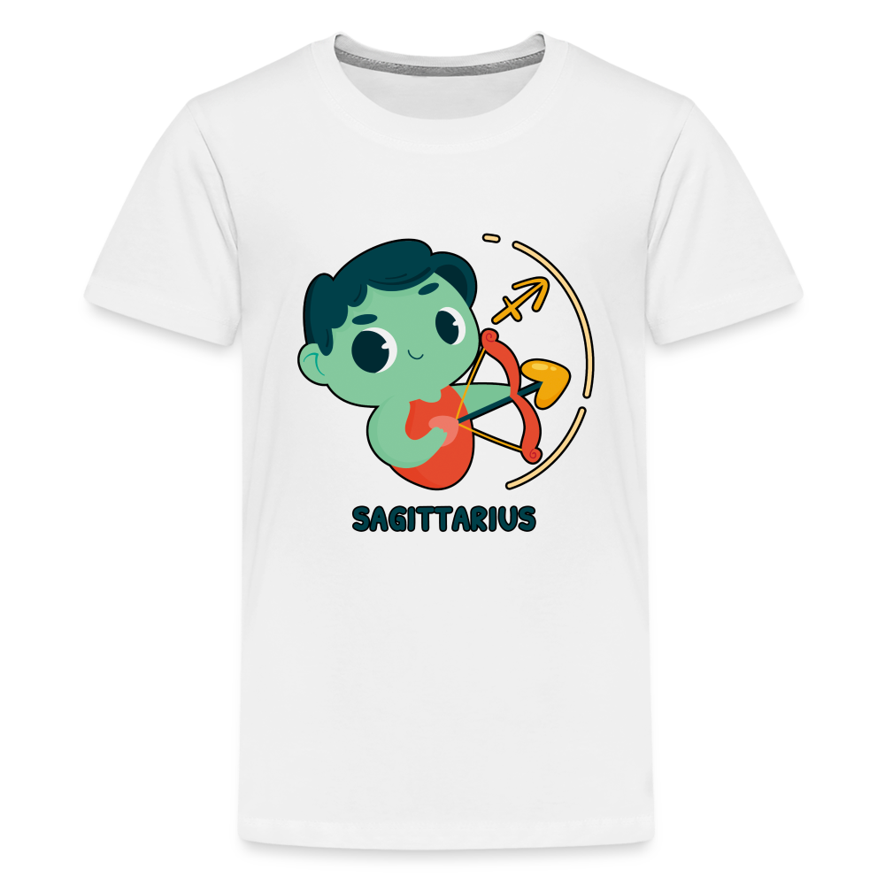 Kids' Cartoony Sagittarius Premium T-Shirt - white