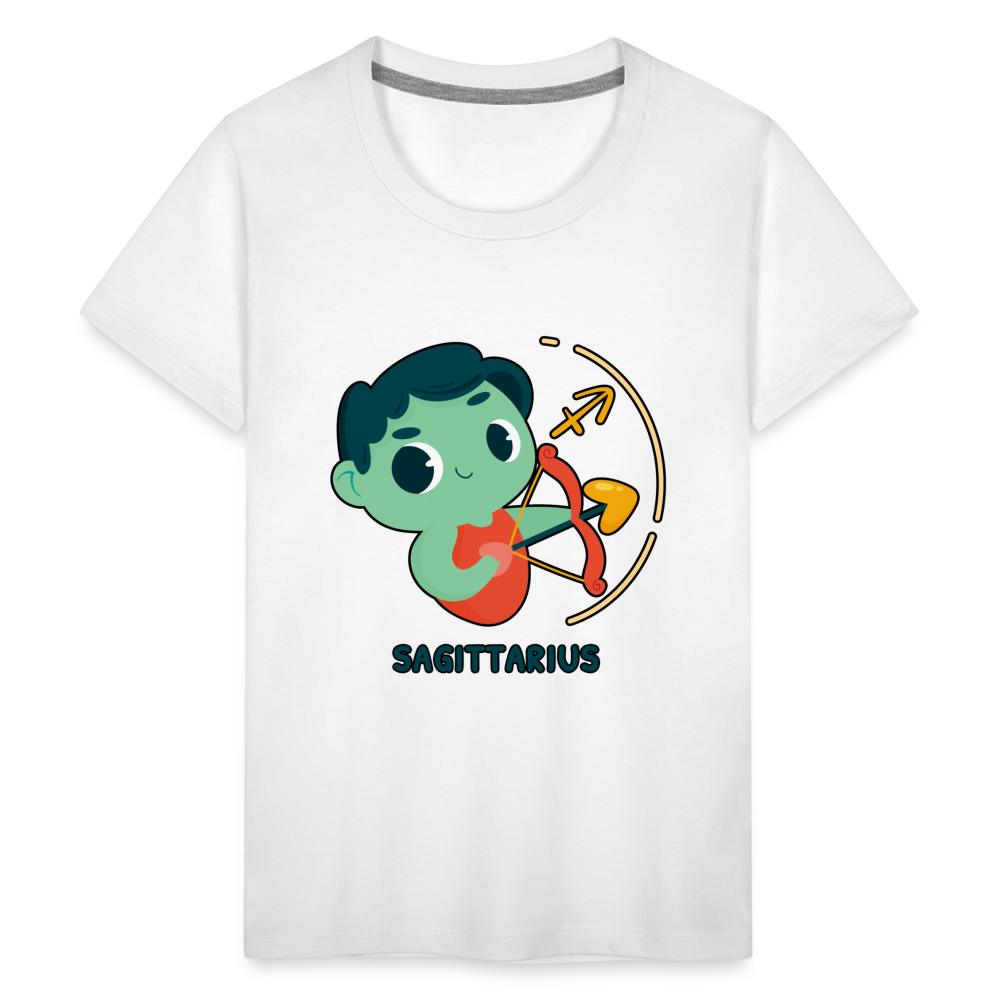 Kids' Cartoony Sagittarius Premium T-Shirt - white