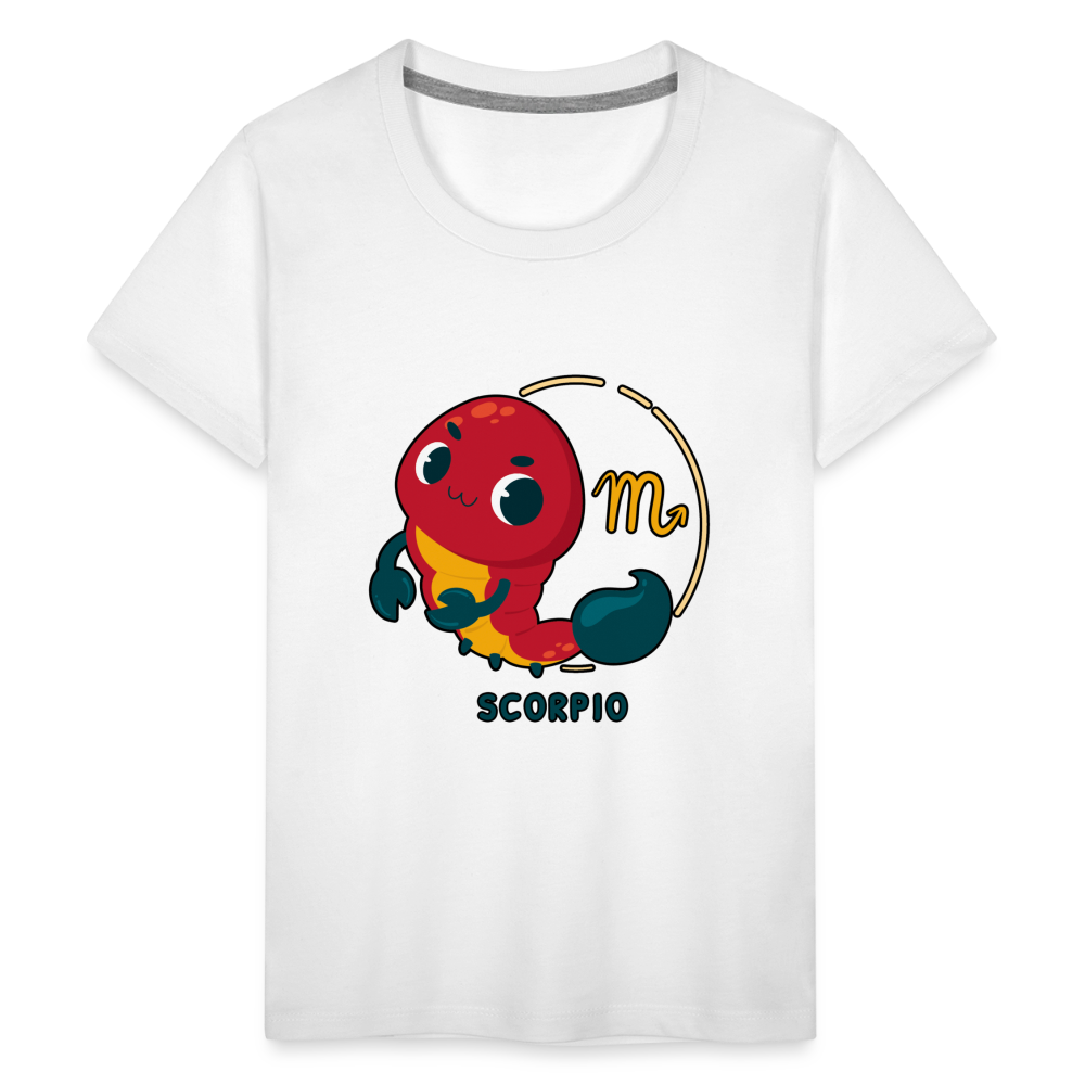 Kids' Cartoony Scorpio Premium T-Shirt - white