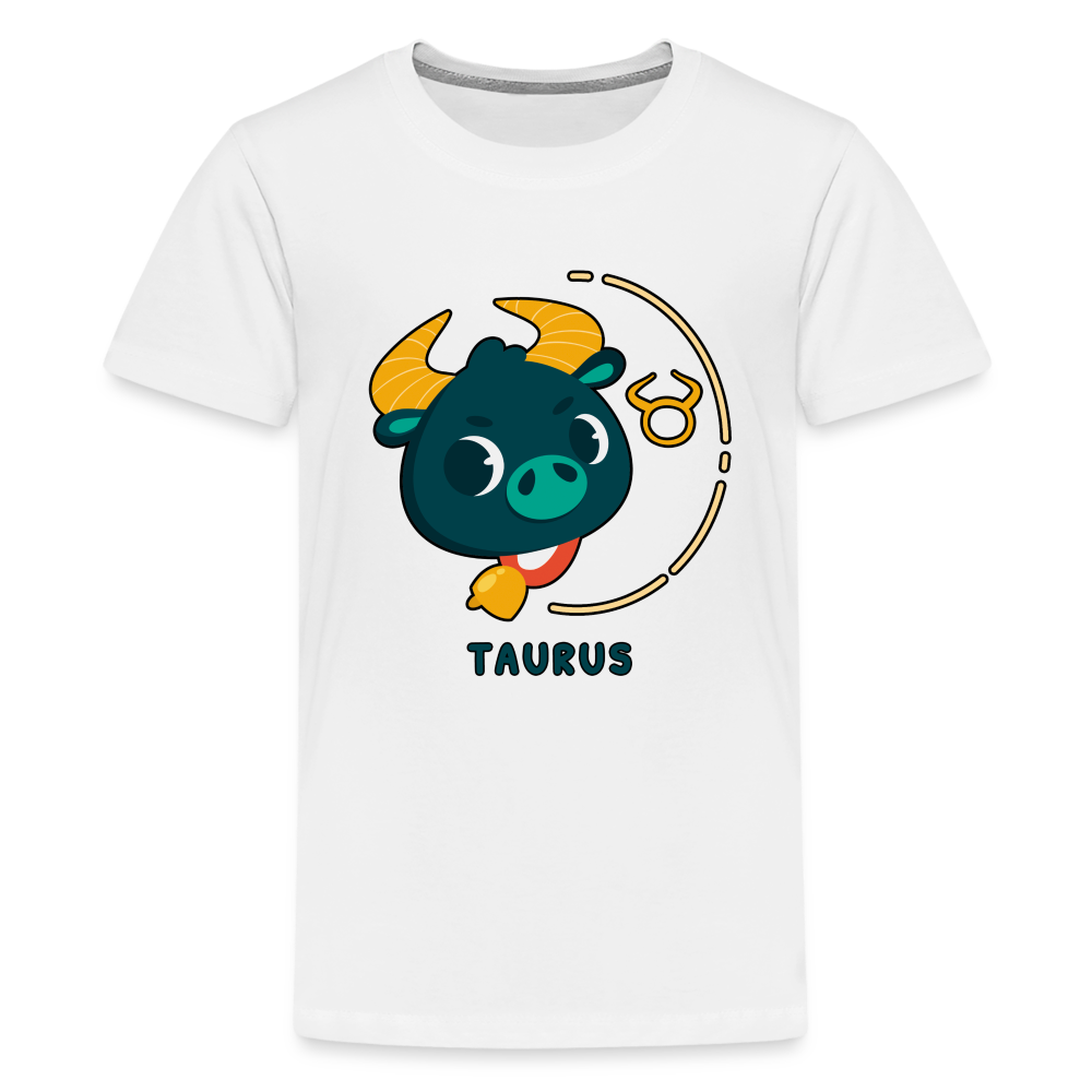 Kids' Cartoony Taurus Premium T-Shirt - white