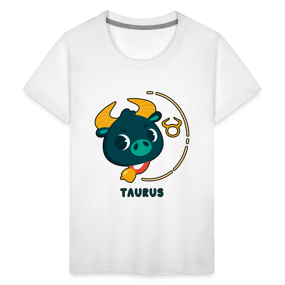 Kids' Cartoony Taurus Premium T-Shirt - white