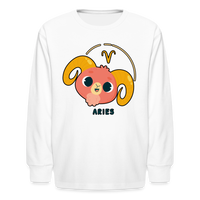 Thumbnail for Kids' Cartoony Aries Long Sleeve T-Shirt - white