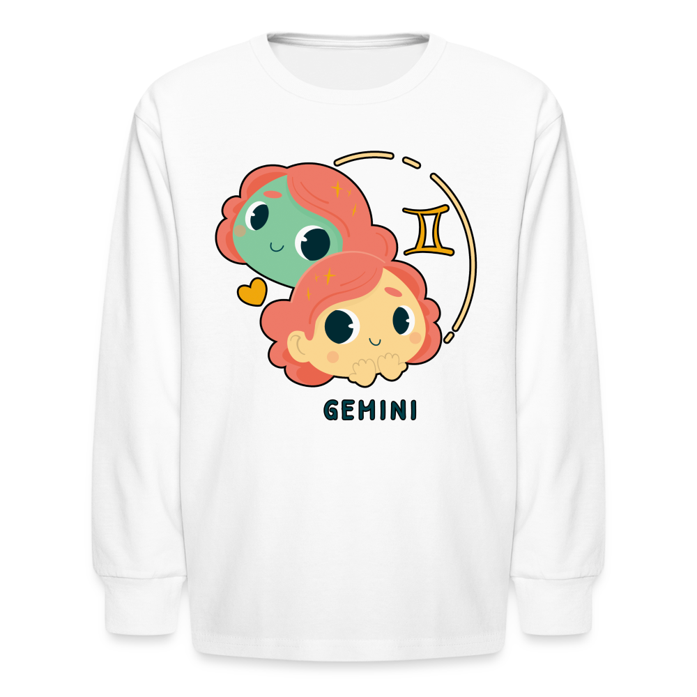 Kids' Cartoony Gemini Long Sleeve T-Shirt - white