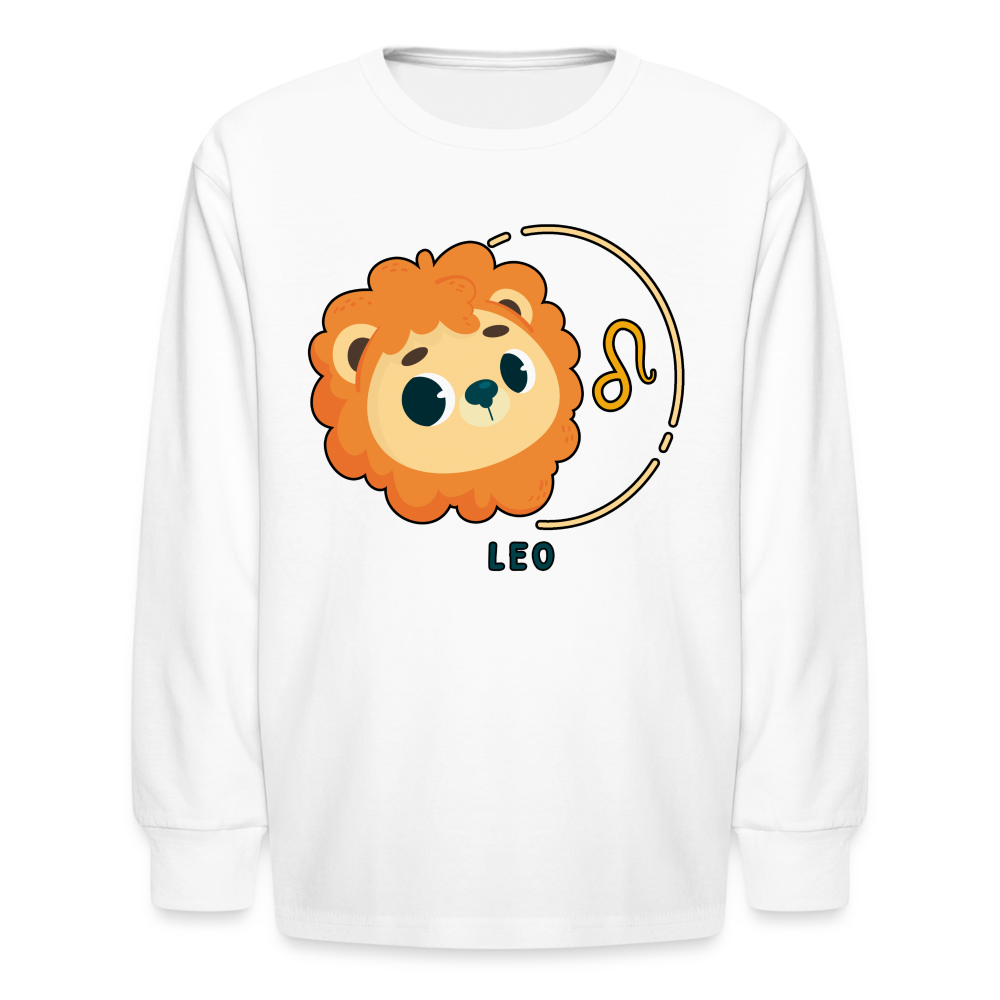 Kids' Cartoony Leo Long Sleeve T-Shirt - white