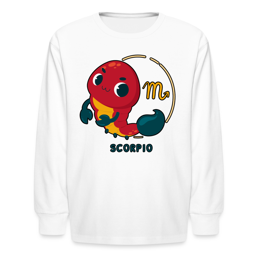 Kids' Cartoony Scorpio Long Sleeve T-Shirt - white