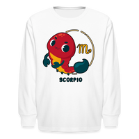 Thumbnail for Kids' Cartoony Scorpio Long Sleeve T-Shirt - white