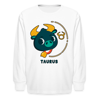 Thumbnail for Kids' Cartoony Taurus Long Sleeve T-Shirt - white