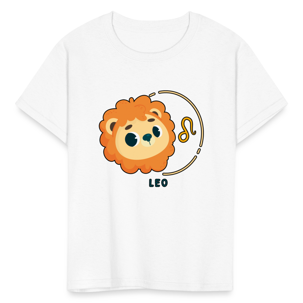 Kids' Cartoony Leo T-Shirt - white