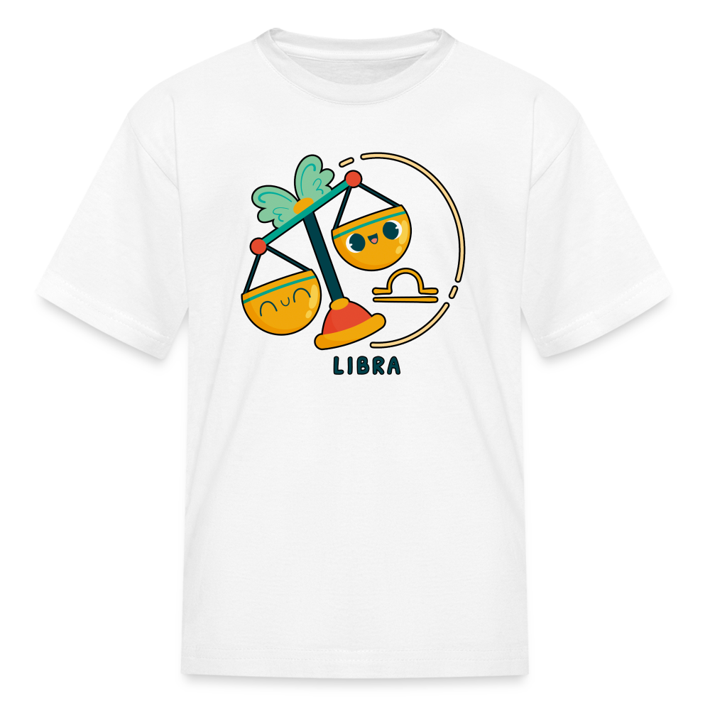 Kids' Cartoony Libra T-Shirt - white