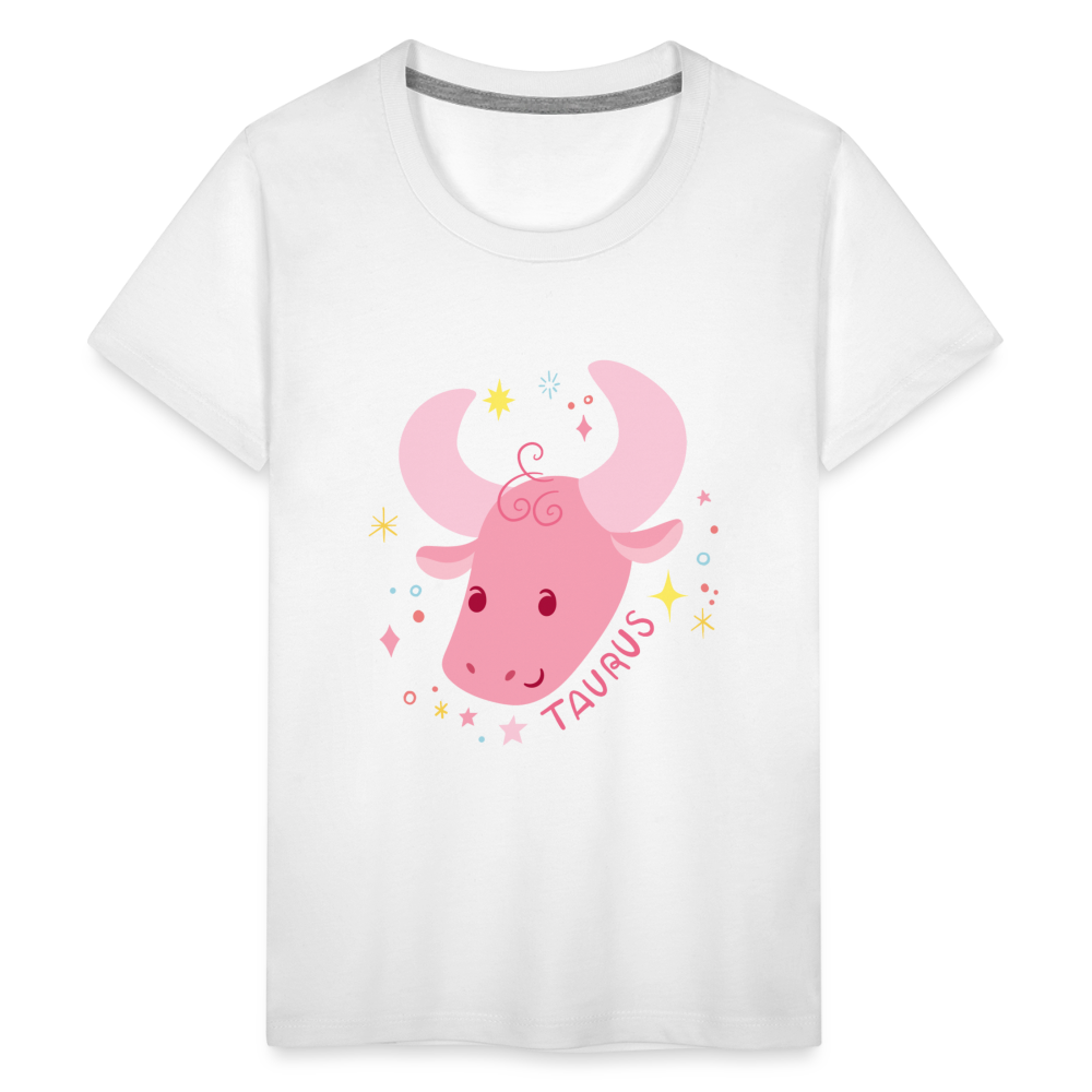 Kids' Pinky Taurus Premium T-Shirt - white