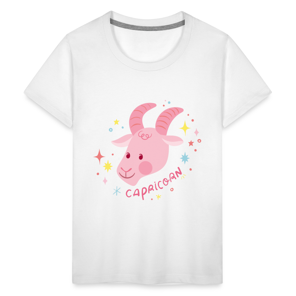 Kids' Pinky Capricorn Premium T-Shirt - white