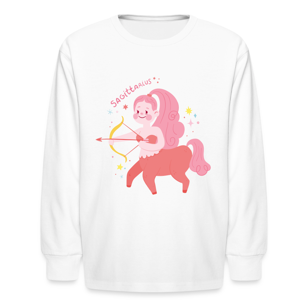 Kids' Pinky Sagittarius Long Sleeve T-Shirt - white