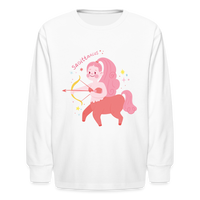 Thumbnail for Kids' Pinky Sagittarius Long Sleeve T-Shirt - white