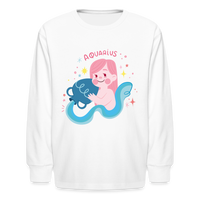 Thumbnail for Kids' Pinky Aquarius Long Sleeve T-Shirt - white