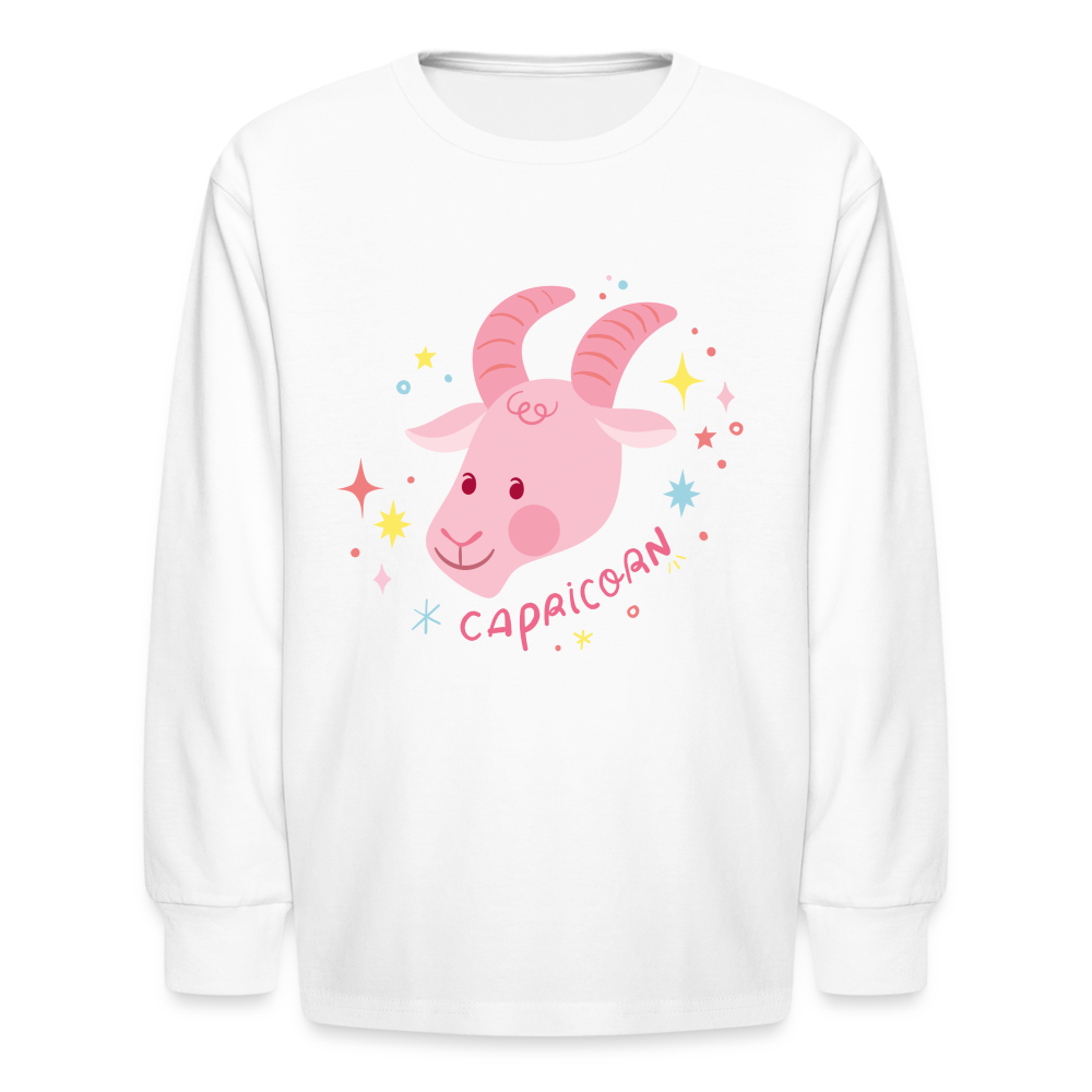 Kids' Pinky Capricorn Long Sleeve T-Shirt - white