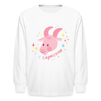 Thumbnail for Kids' Pinky Capricorn Long Sleeve T-Shirt - white