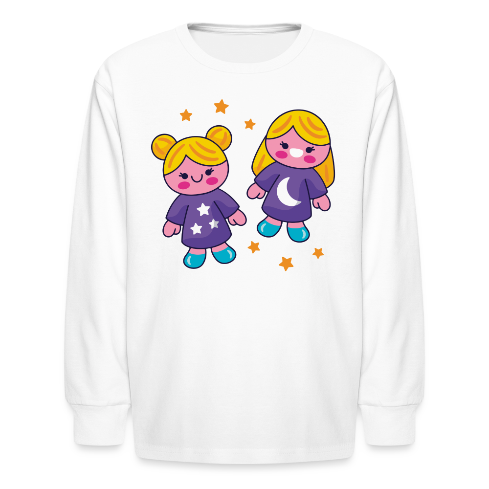 Kids' Zany Gemini Long Sleeve T-Shirt - white