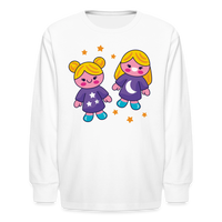 Thumbnail for Kids' Zany Gemini Long Sleeve T-Shirt - white