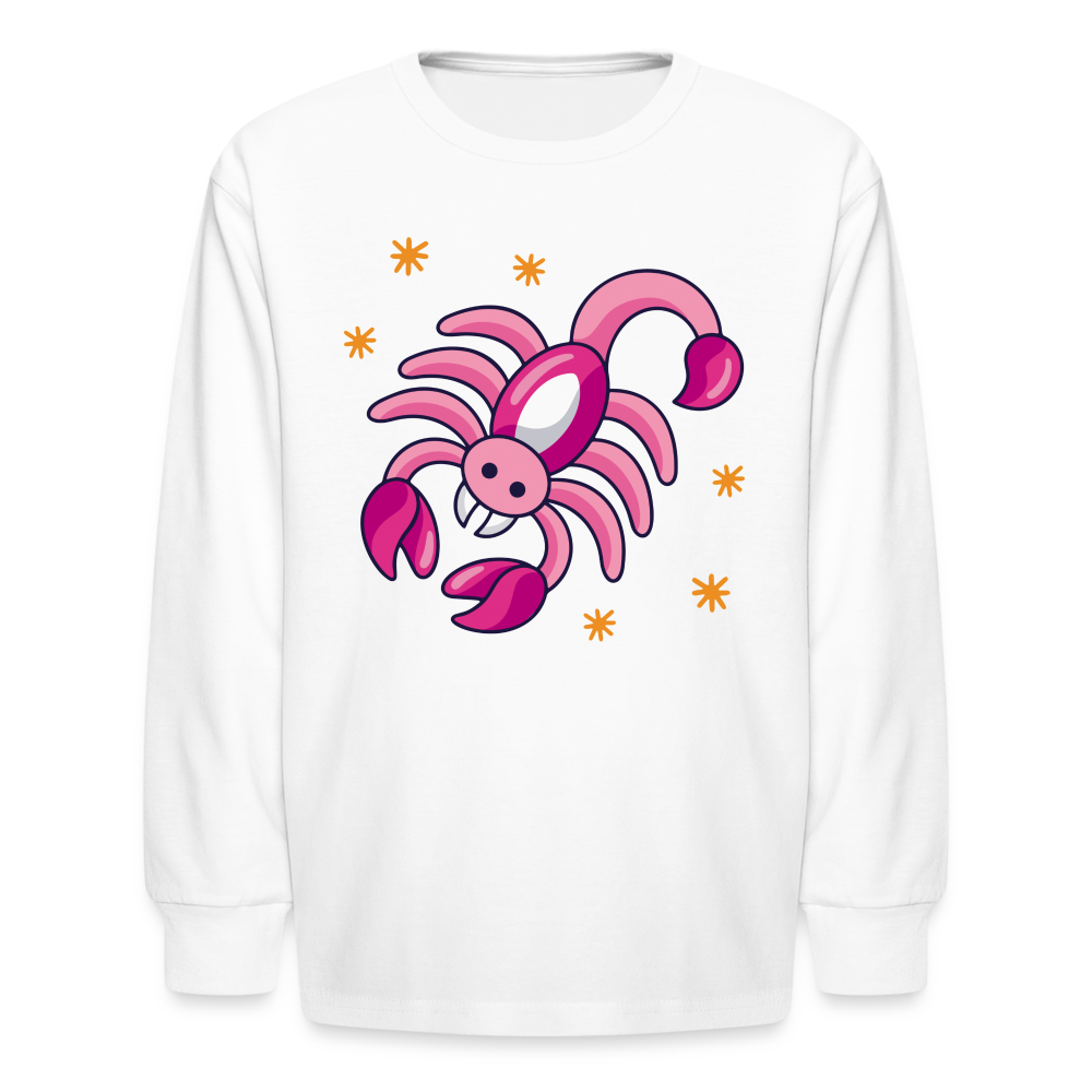 Kids' Zany Scorpio Long Sleeve T-Shirt - white