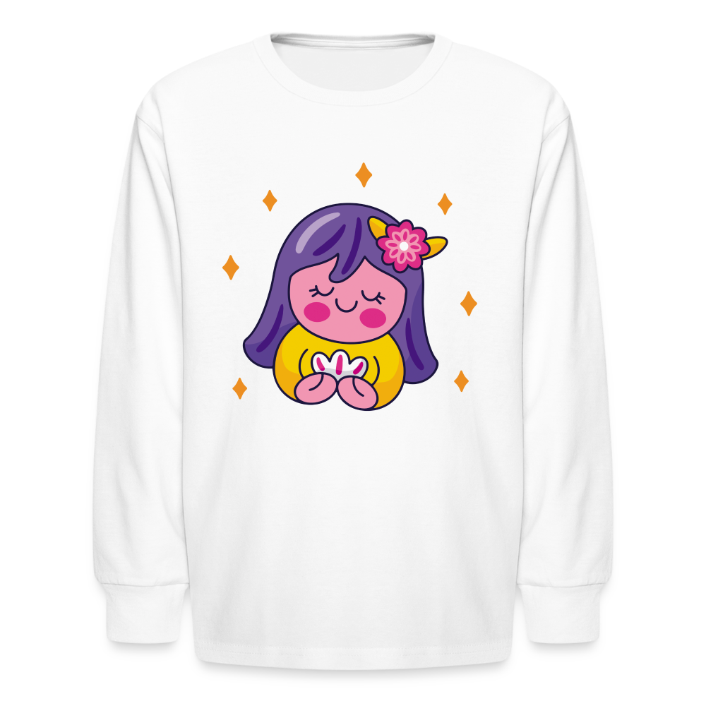 Kids' Zany Virgo Long Sleeve T-Shirt - white