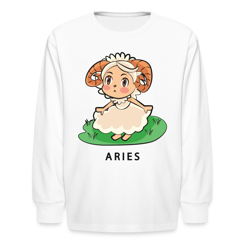 Kids' Sweet Astro Aries Long Sleeve T-Shirt - white