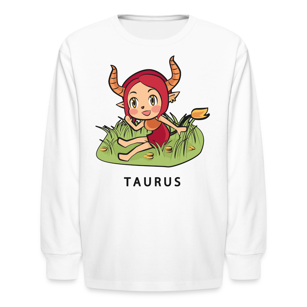 Kids' Sweet Astro Taurus Long Sleeve T-Shirt - white