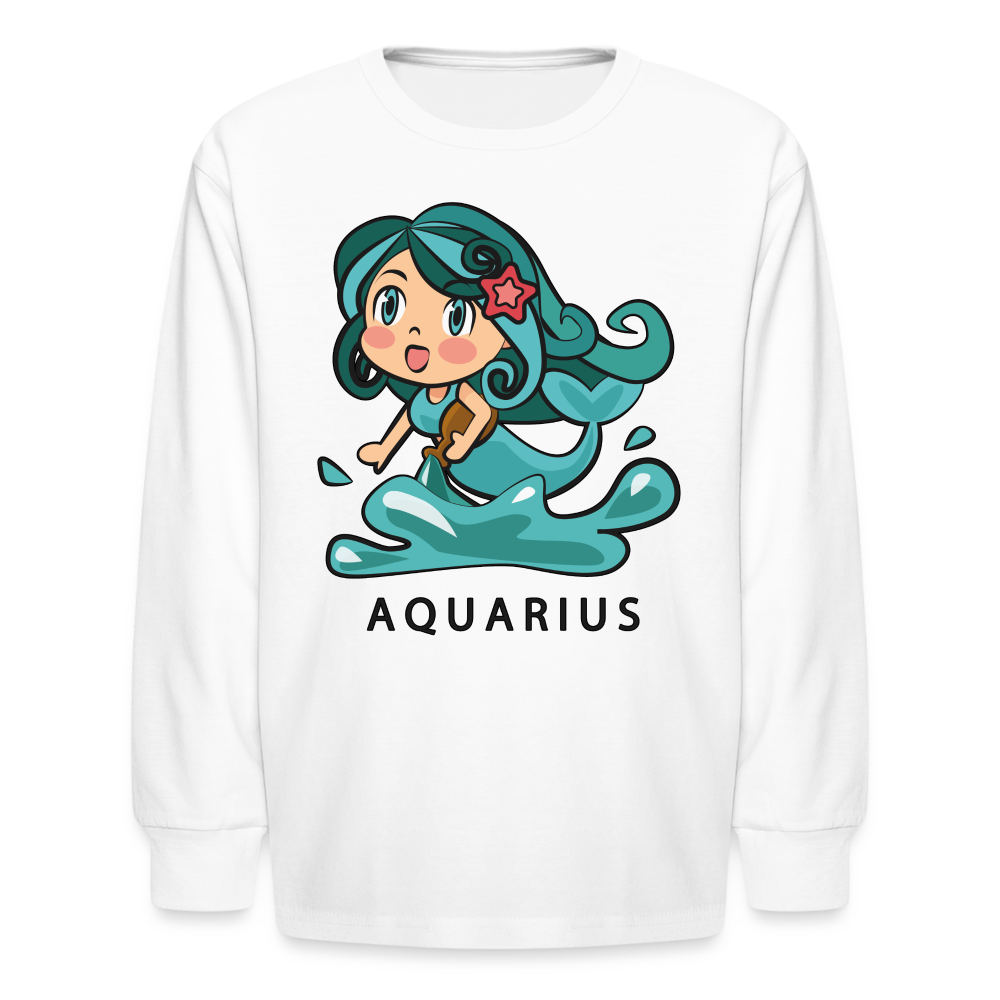 Kids' Sweet Astro Aquarius Long Sleeve T-Shirt - white