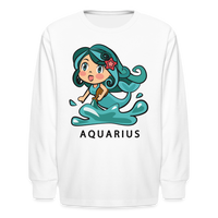 Thumbnail for Kids' Sweet Astro Aquarius Long Sleeve T-Shirt - white