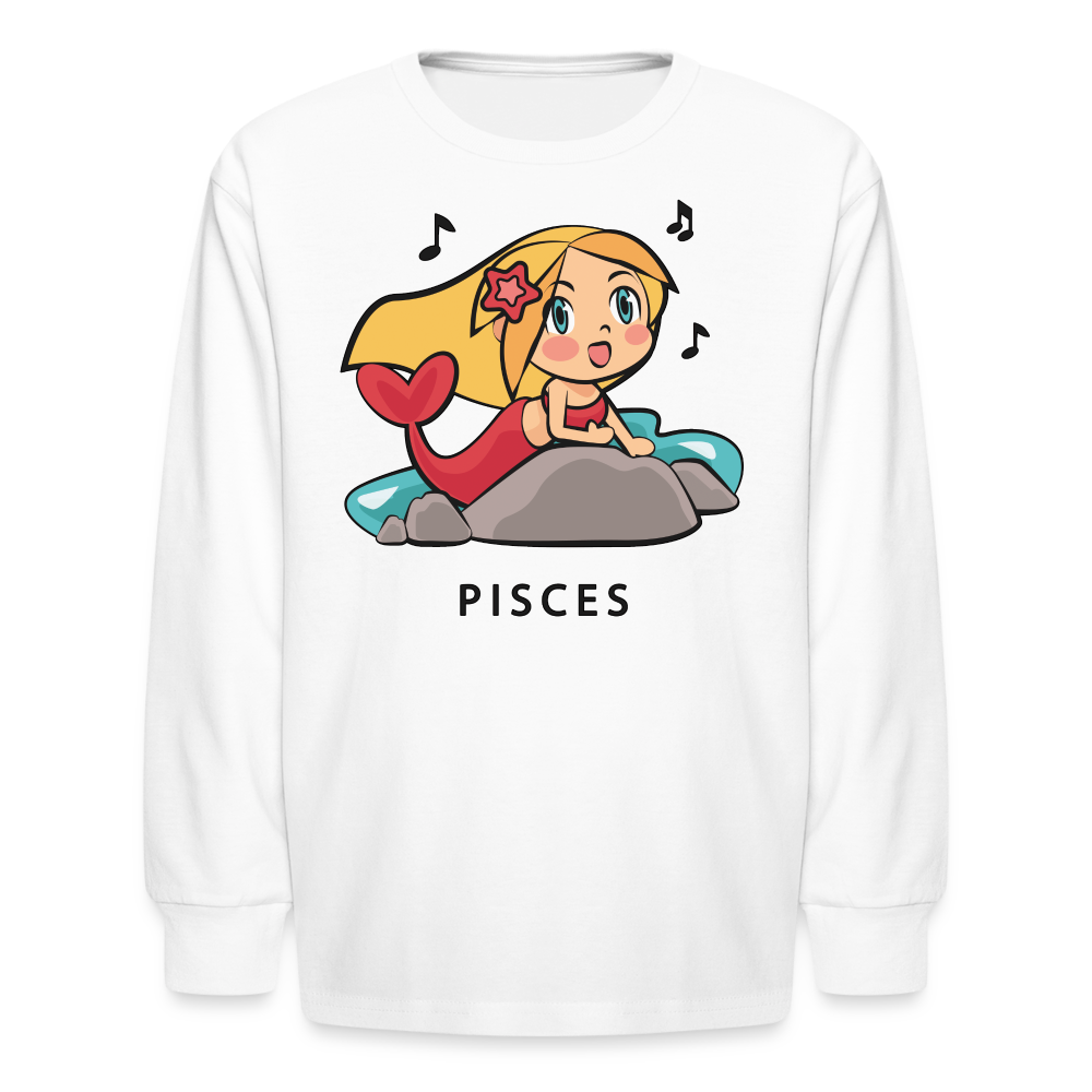 Kids' Sweet Astro Pisces Long Sleeve T-Shirt - white