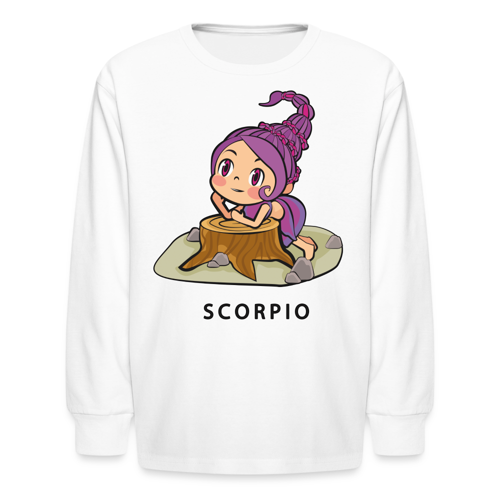 Kids' Sweet Astro Scorpio Long Sleeve T-Shirt - white