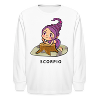 Thumbnail for Kids' Sweet Astro Scorpio Long Sleeve T-Shirt - white